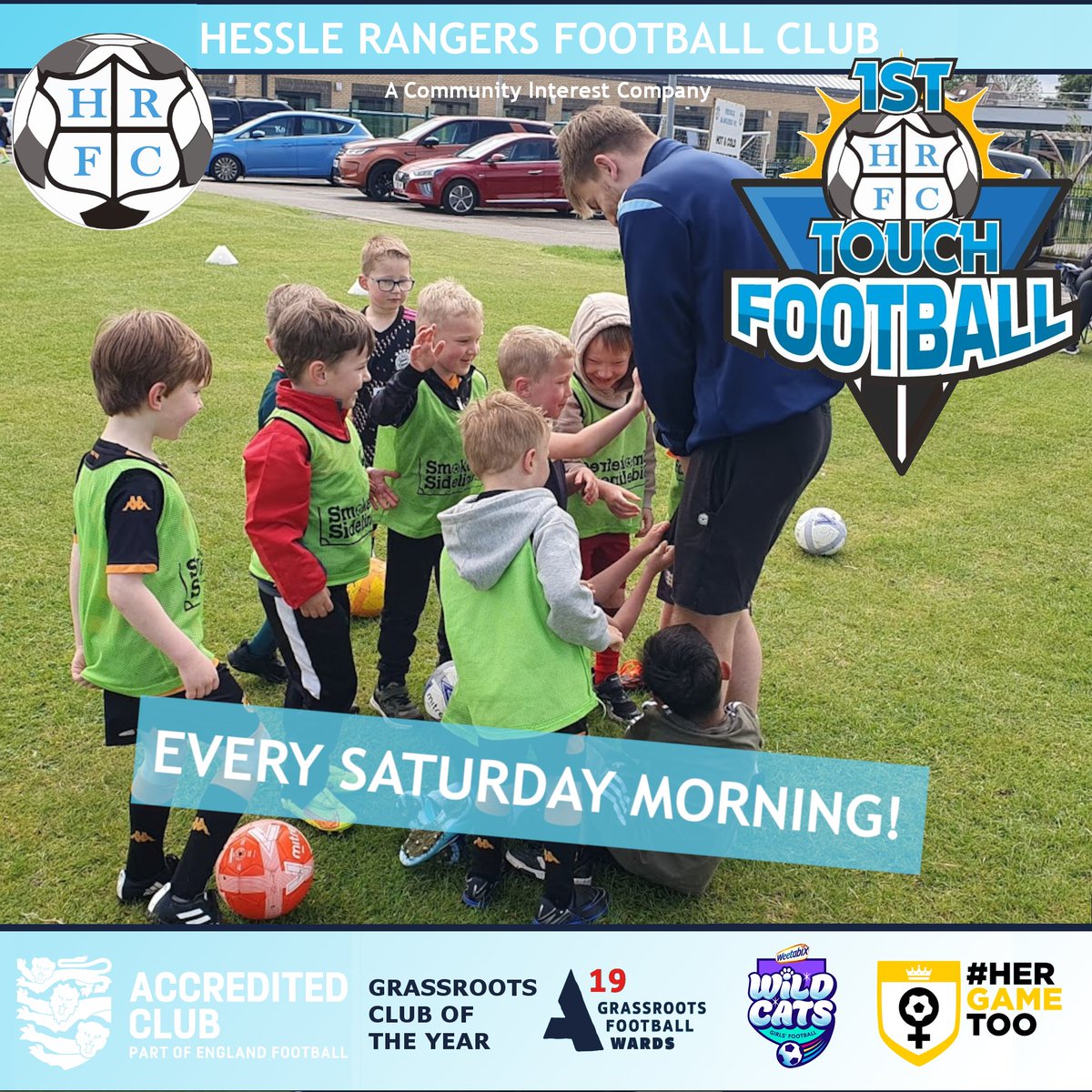 HessleRangers's tweet photo. See you for #FirstTouchFootball at Hessle Rangers tomorrow morning. Inside if it's raining heavily. New players can just turn up.
Boys and Girls aged 4-7! ππ€ #UTR
β° 10-11am - Ages 4-5
β° 11-12noon - Ages 6-7
π Bilsdon Park, Beverley Road, HU13 9AS
π° Β£3 (1st session FREE) https://t.co/g46zefB4Nq