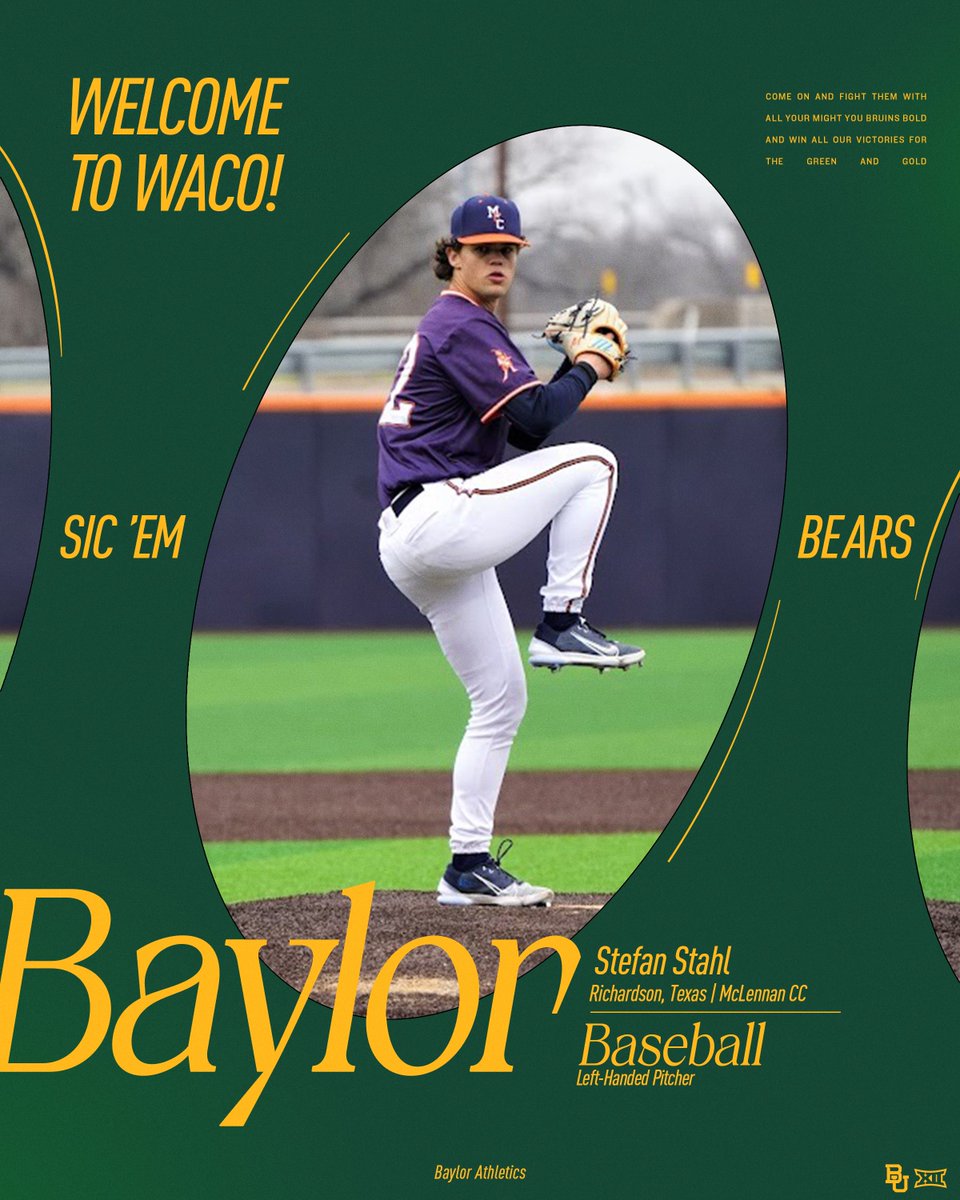 Baylor Baseball (@baylorbaseball) on Twitter photo One more southpaw headed to the banks of the Brazos!
✅ <a href="/stefanstahl9/">stefan stahl</a>
#SicEm 🐻⚾️ | #Together One more southpaw headed to the banks of the Brazos!
✅ <a href="/stefanstahl9/">stefan stahl</a>
#SicEm 🐻⚾️ | #Together