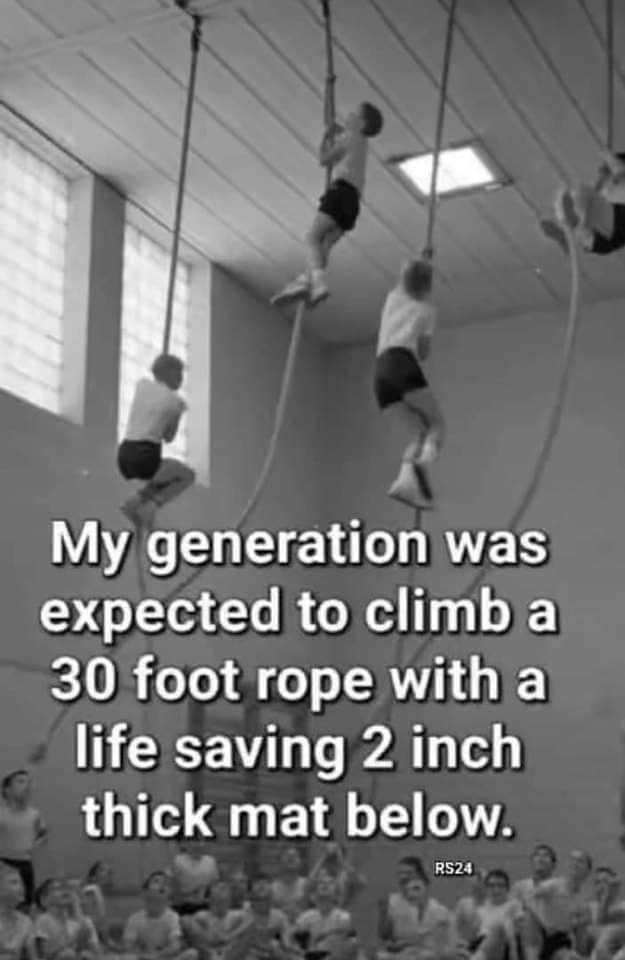 Sassafrass_84's tweet photo. The boomer generation was incredibly fit. I'm so grateful we didn't have to do this in the 90's. I would have failed.

Did you do this? https://t.co/WMJwTbJnSY