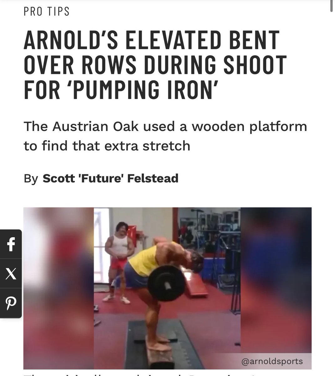 muscle_fitness's tweet photo. ARNOLD’S ELEVATED BENT OVER ROWS DURING SHOOT FOR ‘PUMPING IRON’
The Austrian Oak used a wooden platform to find that extra stretch
By Scott 'Future' Felstead
Read Article: https://t.co/jyYTfchnfh
#backexercises #barbellexercise #bodybuildinghistory #bodybuildingnews #celebrities #celebrityfitnesstips #celebritynews #lowerbackexercises #musclebuildingexercises #musclebuildingtips #upperbackexercises