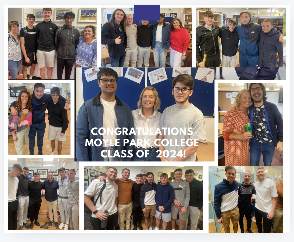 Niamh Cahalane (@cahalane_n) on Twitter photo Huge congratulations to the Leaving Certificate Class 2024 <a href="/moylepark/">Moyle Park College</a> on their fantastic results today. Great to see so many of the lads back to celebrate with staff! Their journey <a href="/moylepark/">Moyle Park College</a> may have come to an end, but the next adventure is only beginning!!! Huge congratulations to the Leaving Certificate Class 2024 <a href="/moylepark/">Moyle Park College</a> on their fantastic results today. Great to see so many of the lads back to celebrate with staff! Their journey <a href="/moylepark/">Moyle Park College</a> may have come to an end, but the next adventure is only beginning!!!