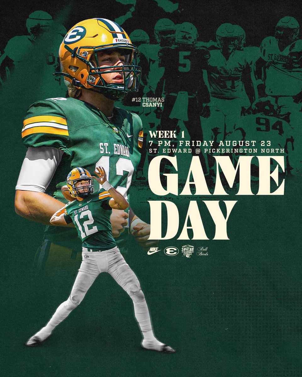 🚨Week 1 Game Day!

 #30 <a href="/SEHS_FOOTBALL/">St. Edward Football</a> v. <a href="/pnfootball/">Pick North Football</a> 

🏟Panther Stadium
7800 Refugee Rd, Pickerington 43147

📆Fri 8/23⏰ 7pm
🎟 oh50010917.schoolwires.net/Page/126

📺 <a href="/ClevelandCW43/">CW 43</a> Ch. 43
💻l🖥stedwardeagles.com/about/watch-li… Free!

📰sehseaglesfootball.blogspot.com/2024/08/game-p…

#Pursue8 l #EdsUp🦅🏆🏆🏆

(1/2)