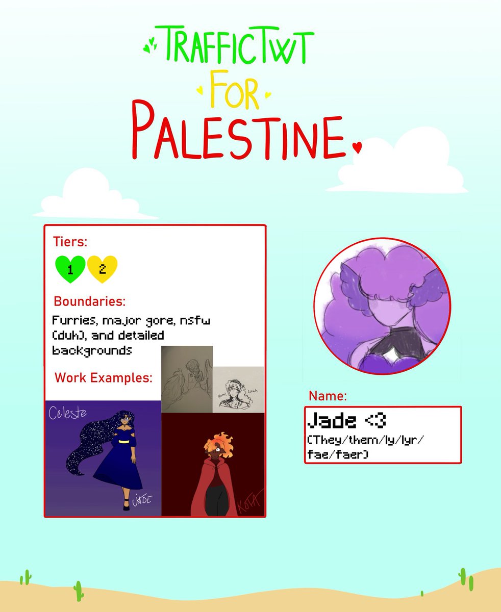ArtisticPlant_'s tweet photo. Participating in this again!! Round 2 baby! We raised so much money last time, let’s do it again!
#Traffictwt4Palestine https://t.co/E1X4BVOhep