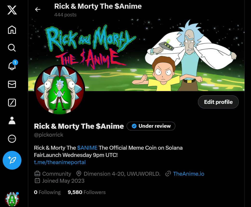 Rick & Morty The $Anime tweet media