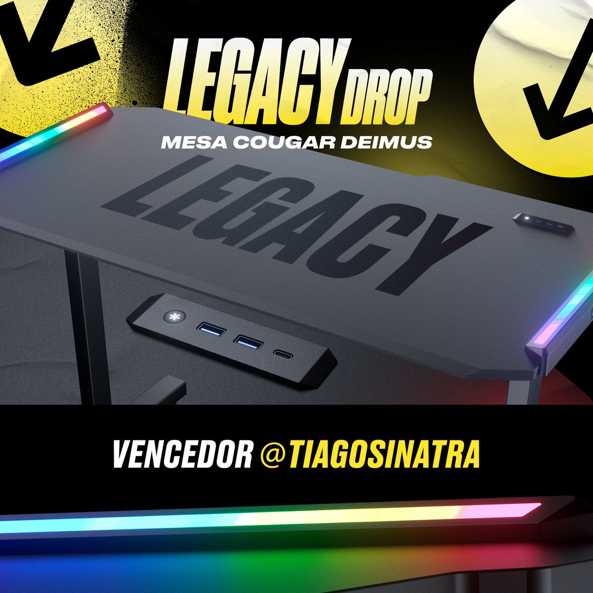 legacyggbr's tweet photo. O vencedor do primeiro Legacy Drop Γ© o @tiagosinatra! π₯³
Ele vai levar uma Mesa Deimus, da @cougargaming_br!
Fiquem atentos, pois a cada 15 dias vamos fazer um giveaway de um produto dos nossos parceiros!
#OurLegacy #LegacyDrop https://t.co/Mt1uvoefi7