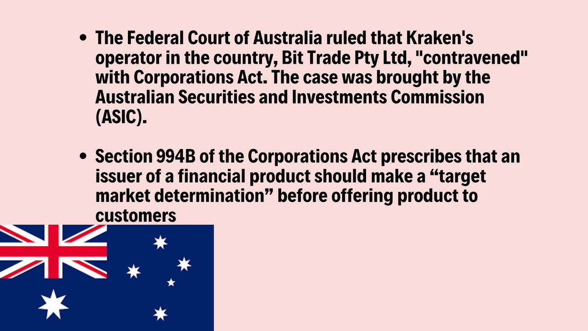 Australia's securities regulator rules against Kraken's local operator!

A Kraken spokesperson:
"Overall, we’re disappointed by today’s ruling, but we’re prepared and willing to comply with the court’s decision."▶️▶️
#kraken #australia #ASIC #bittradeptyltd