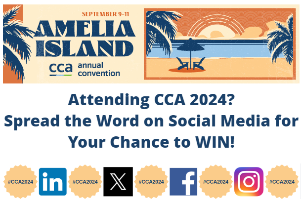 Enter the raffle for CCA’s 2024 Annual Convention in #AmeliaIsland: Tell everyone you're attending, include #CCA2024 and tag our account, and you might win a FREE comp pass for our next show at the <a href="/MarriottBonvoy/">Marriott Bonvoy</a> <a href="/gaylordrockies/">Gaylord Rockies</a> in #Denver. Full details: icont.ac/4Zy2o