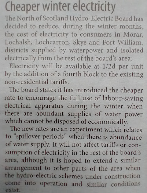 With energy prices in the news today, and a particularly hot-topic in the energy-rich Highlands, this news story from <a href="/obantimes/">Oban Times</a> from 75 years ago is food for thought.