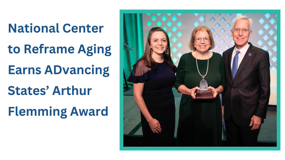 ReframingAging's tweet photo. Our team is thrilled to announce the National Center to Reframe Aging has been honored with the Arthur Flemming Award from @ADvancingStates at #HCBS2024. 
https://t.co/OrZEekkMMB
#ReframeAging https://t.co/yom2moyd76