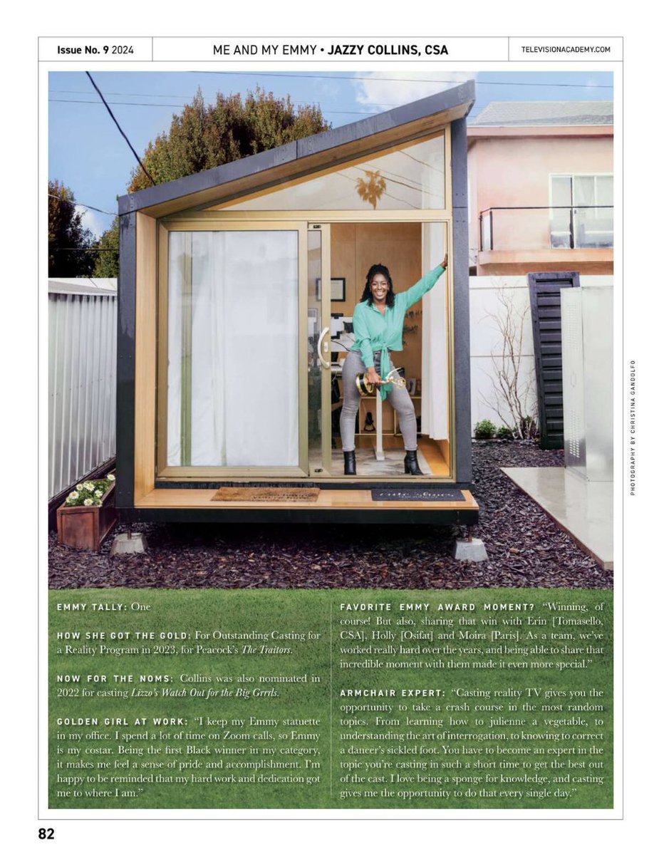 Impact24PR's tweet image. #CastingDirector Jazzy Collins, CSA was recently featured in #EmmyMagazine to talk about her #Emmy win for her work on #TheTraitors. Congratulations Jazzy! Take a look at the Emmy Magazine below to find out more!

Learn more here: bit.ly/3Mg0a3J
⁠
@TelevisionAcad #Emmys