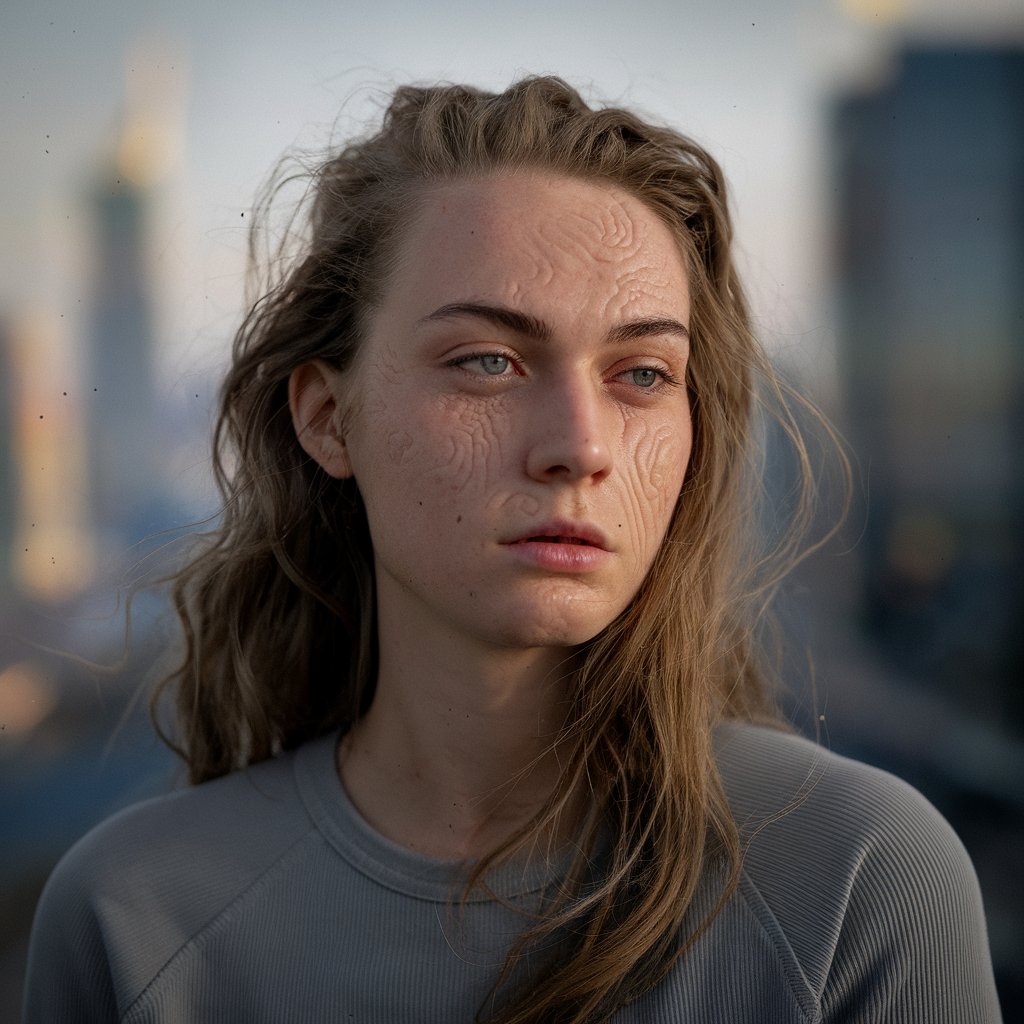 Zabz73's tweet photo. @ideogram_ai here's the post @ideogram_ai 
#ideogram2
https://t.co/0GJLMRzlek

A very detailing portrait of a girl showing flexible textures or you can say scars on her faces and the image is so realistic. Kudos to
@ideogram_ai https://t.co/xEiZyHZWiv
