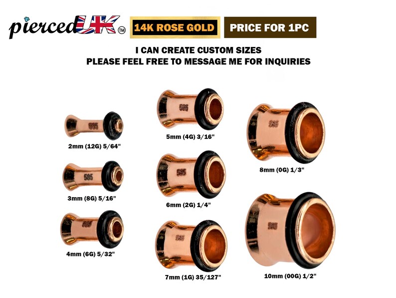 PiercedUK's tweet image. 14K Rose Gold Ear Stretching Plugs, Single Flared Plug with Groove, Ear Gauges, Expander Body Piercing from 2G to 10G.
 #earlobepiercing #tunnelwithrubberOring #tunnelguages #singleflareplug #tunnelearrings #earstretchers #rosegoldplugs #plugwithgroove
🛒etsy.com/uk/listing/169…