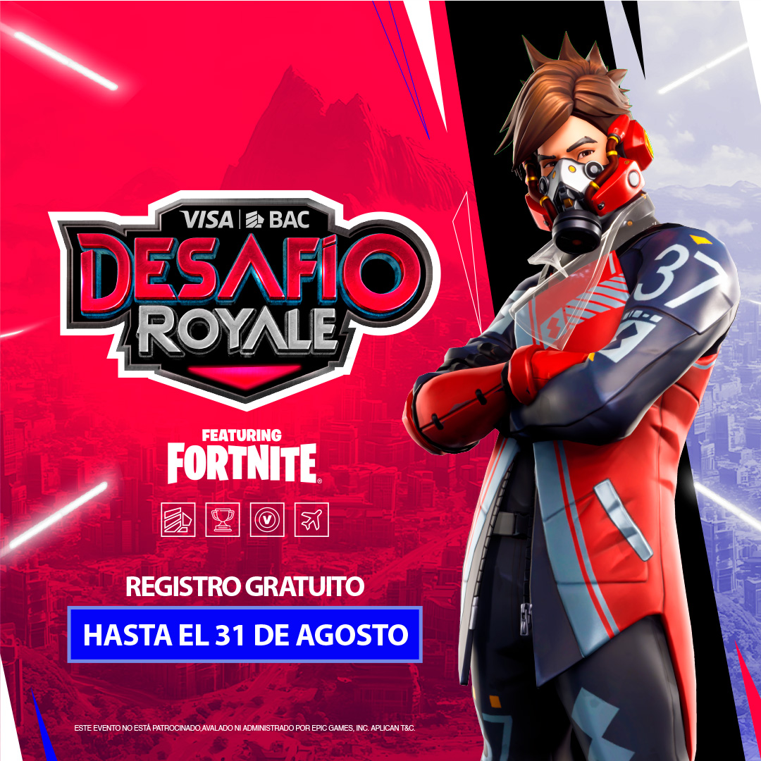 Inscríbete a desafío regional de Fortnite 🇬🇹🔥 Un torneo en el que cada victoria te acerca un paso más a representar a Guatemala. 

Un afortunado ganador se convertirá en el competidor de la final Centroamérica ¡Acepta el desafío! 🏆🥇

INSCRIPCIONES ABIERTAS HASTA EL 31 DE