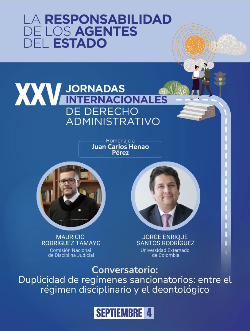 DerechoAdminUEX's tweet photo. #ProgramaJornadas📚
🗓️ Miércoles 4 de septiembre
Conversatorio: “Duplicidad de regímenes sancionatorios: entre el régimen disciplinario y el deontológico” 📌
Consulte el programa completo e inscríbase aquí 🔜 https://t.co/MHaxWNzD1J 📱
#Jornadas25años https://t.co/PYGb3v8Dy9