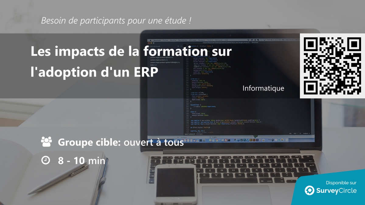 daily_research's tweet image. Recherche de participants pour une étude !

Sujet : &quot;Les impacts de la formation sur l&apos;adoption d&apos;un ERP&quot; surveycircle.com/PWK83S/ via @SurveyCircle #SorbonneParis1

#formation #EndUserTraining #ImplementationReussite
