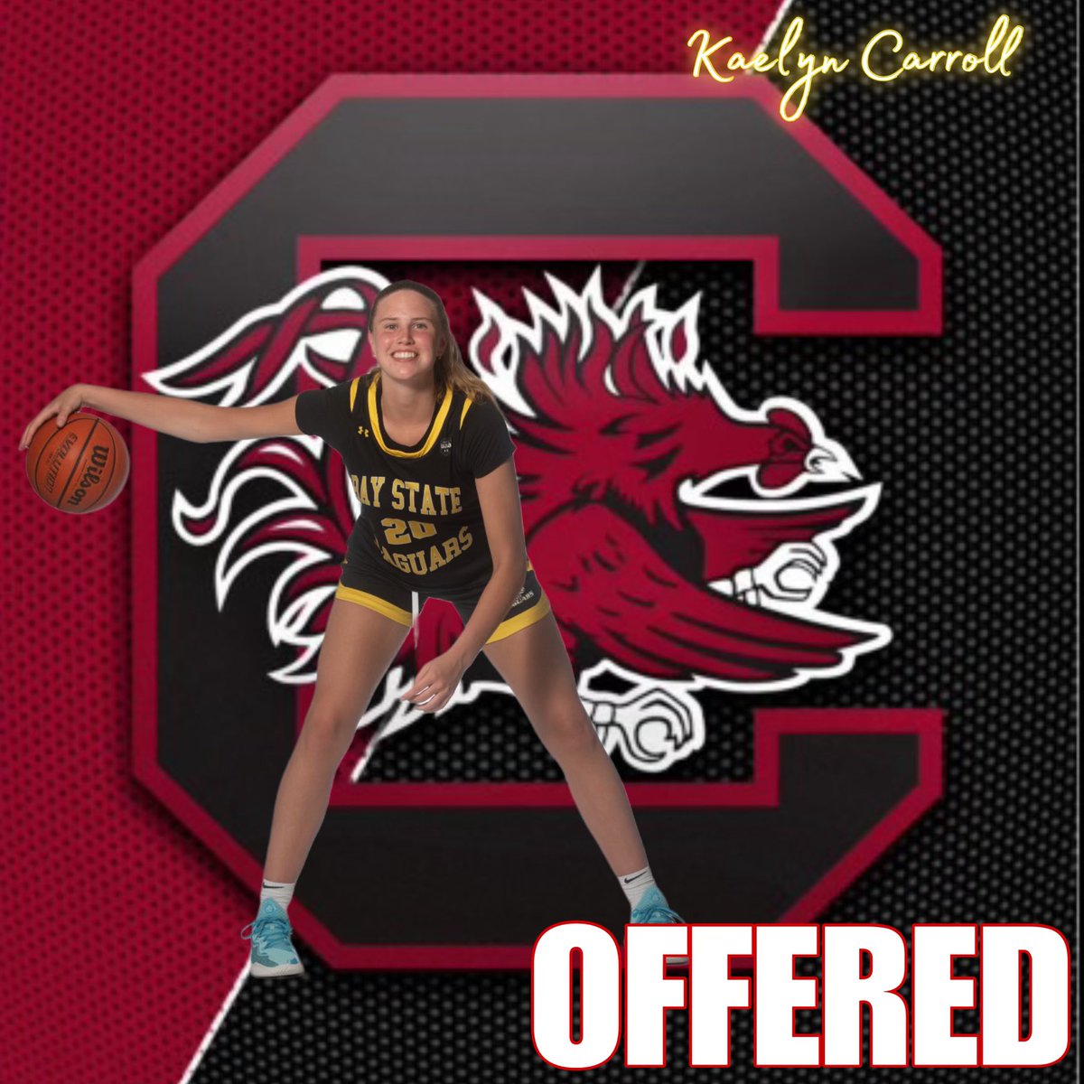 Congratulations to Bay State Jag 🐆 <a href="/Kaelyn_Carroll/">Kaelyn Carroll</a> on receiving an offer from <a href="/GamecockWBB/">South Carolina Women's Basketball</a> ‼️