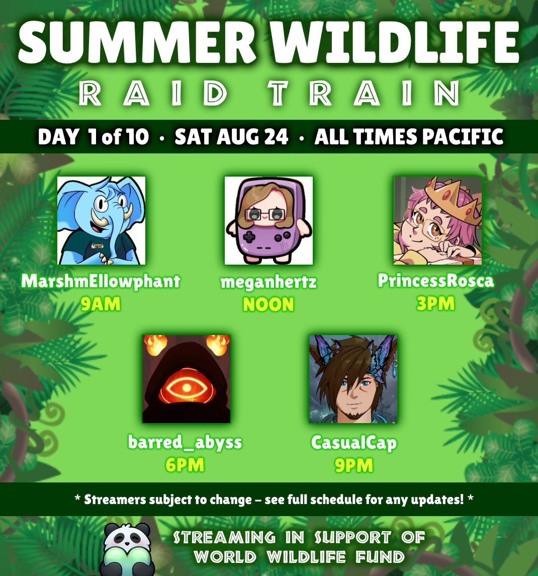 Updates for Day 1! Can't wait to get this train outta the station! :)

Full schedule, links, &amp; info here:
tinyurl.com/summerwildlife…