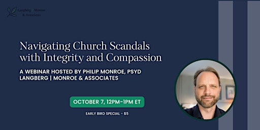 Scandals can happen, and how your church responds matters. Check out this webinar I'm doing in October. "Navigating church scandals with integrity and compassion." eventbrite.com/e/crisis-in-th…