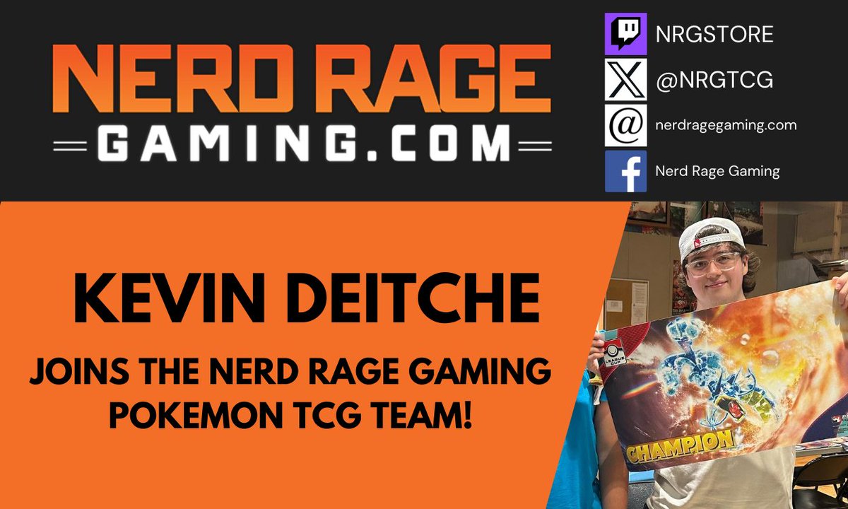 The Nerd Rage Gaming Pokemon TCG team is very excited to announce that Kevin Deitche (<a href="/dxtrs/">NRG | dxtr</a>) will be joining our team this year! Kevin is an incredibly talented player and a standout member of the Nerd Rage Gaming community. We are very excited to have him as part of Team NRG!