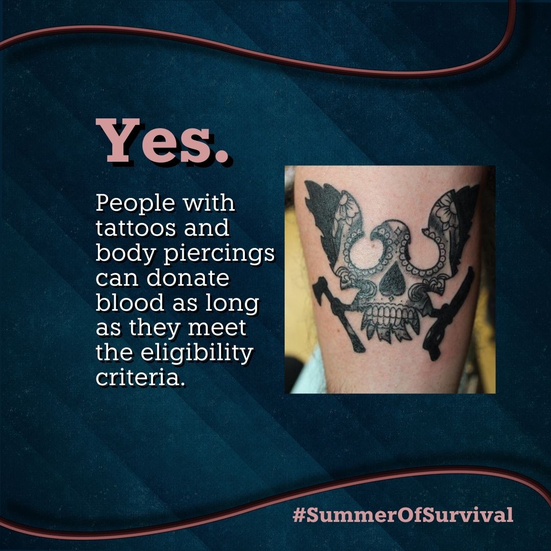 Tattoos Don’t Stop Blood Donation
