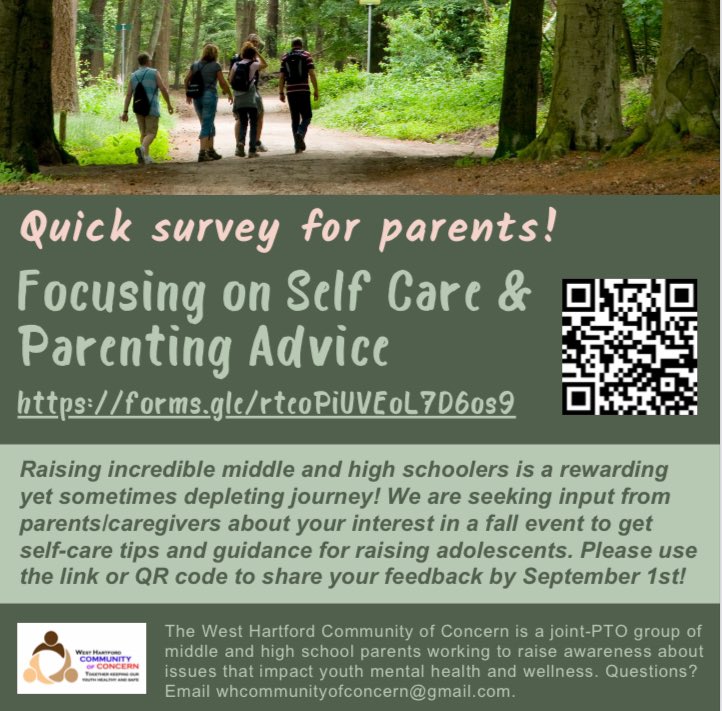 Quick Survey for Parents of Middle &amp; High School Students. Share your input by 9/1/2024. forms.gle/sRVCCykxQpFjTf…