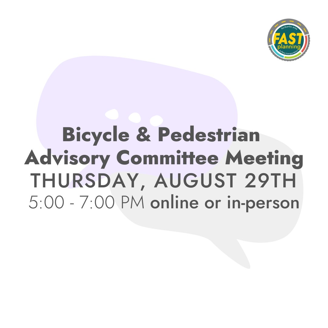FASTplanning's tweet photo. hursday, August 29th our Bike &amp; Ped Advisory Committee meets from 5:00-7:00 PM in-person at our office (100 Cushman Street, Suite 215) and online at https://t.co/W9DRdEuZSW. 
Meeting materials at https://t.co/h93erFxmQc https://t.co/cpSEco7h0I