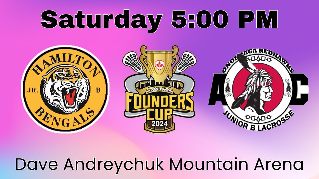 Onondaga Redhawks to face host Hamilton Bengals on Saturday! 
founderscup.lacrosse.ca/division/0/298… #FoundersCup2024
