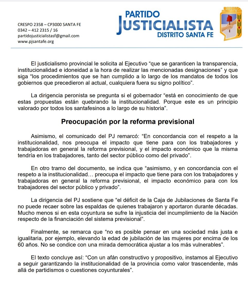 PJ_SantaFe's tweet photo. "EL PJ santafesino exige transparecia y legalidad en el nombramiento a jueces"
#Prensa #PJSantaFe https://t.co/KHe2qSpttn