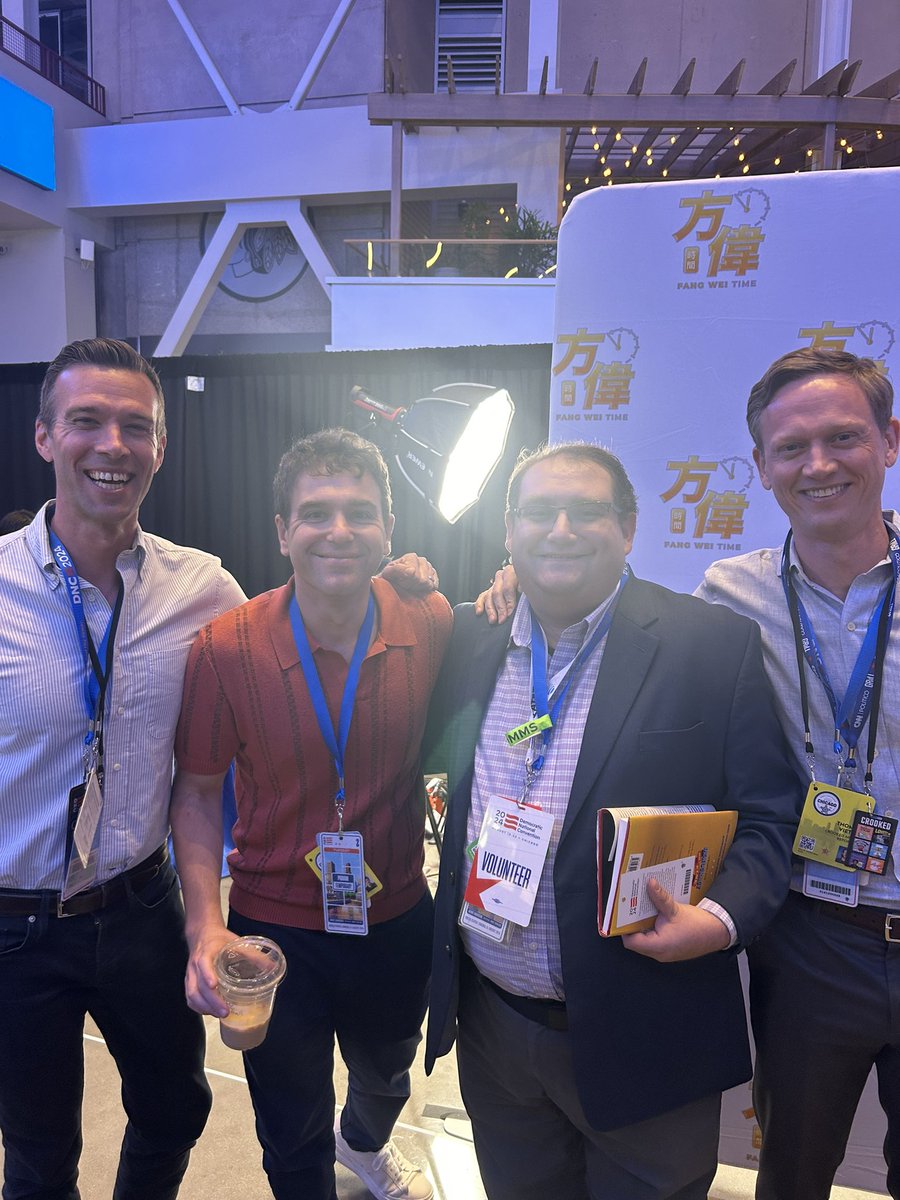 Thanks so much to <a href="/jonfavs/">Jon Favreau</a> <a href="/jonlovett/">Jon Lovett</a> and <a href="/TVietor08/">Tommy Vietor</a> for taking a picture with me AND signing my book at the #DemConvention . So nice of them to take the time!