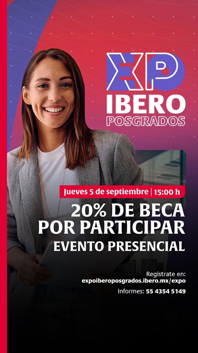 IberoObesidad's tweet photo. 🗓️SAVE THE DATE! 🗓️
Te esperamos en la feria de posgrado presencial en la IBERO CDMX: jueves 5 de septiembre, 🕢 3 a 9 pm.
✅Conoce nuestro plan de estudios de Especialidad en Obesidad y Comorbilidades, participa en las actividades y obtén 20% de beca para estudiar el posgrado. https://t.co/9wDmXHrcdd