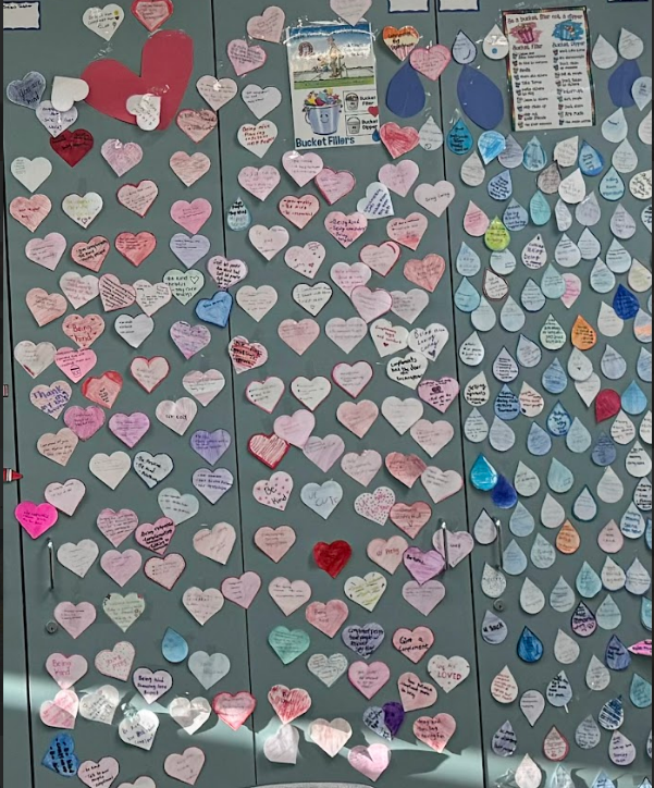 BCHSFCS1's tweet photo. FCS in Action! Social Emotional Learning- Students read the "Have You Filled A Bucket Book" and used their 4 Cs to create hearts "bucket fillers" and tears "bucket dippers" with explanations of behaviors and actions. #bchspride #bchsed #muhsd https://t.co/2Y9BApLsXl