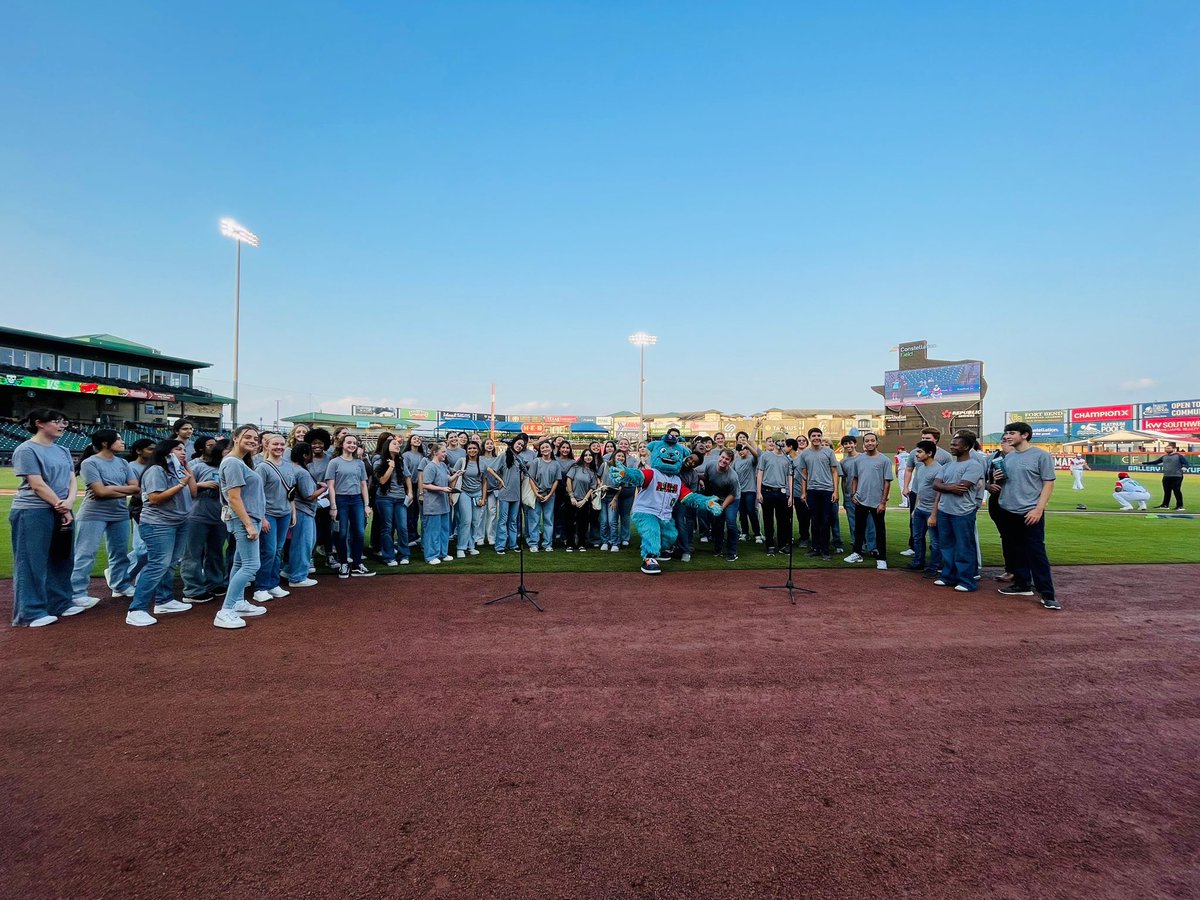 On Thursday, August 22, the Memorial High School Choir and the Stratford High School Choir teamed up to deliver a breathtaking National Anthem at the Sugar Land Space Cowboys game, a Triple-A affiliate of the Houston Astros.