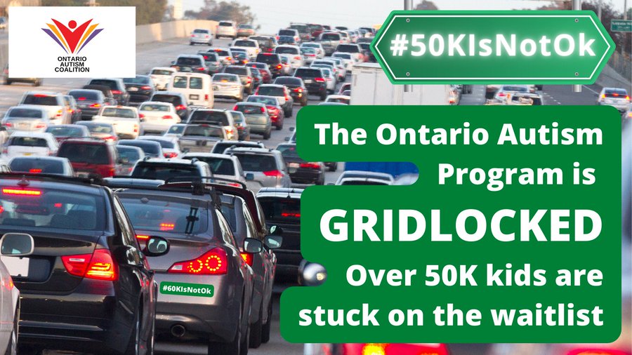 OntAutism's tweet photo. Over 50,000 children &amp; youth are GRIDLOCKED on the Ontario Autism Program waitlist.

They are waiting 5-7 years for basic support.

This is not OK.     

#50KIsNotOK #AutismIsLifelong #onpoli #onted @fordnation @MichaelParsa @JillDunlop1 https://t.co/vKGfMTfpRG