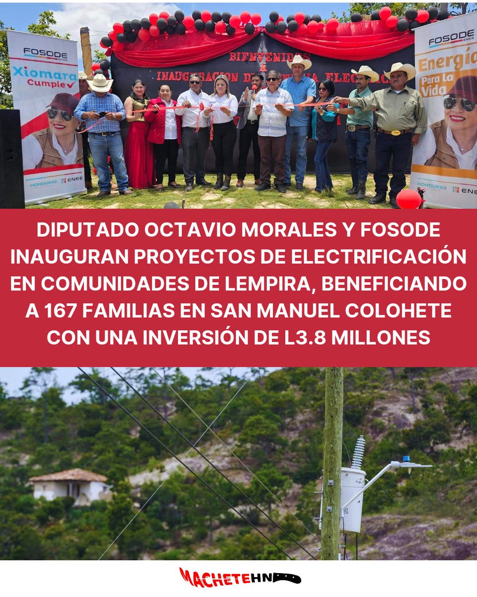 machetehn2009's tweet photo. El diputado Octavio Morales, acompañó a la directora del Fondo Social de Desarrollo Eléctrico (FOSODE), Yadira Álvarez, en la inauguración de dos importantes proyectos de electrificación.
#fosode
#lempira
#Honduras
@BancadaLibre
#XiomaraSiCumple
#machetehn
#Perletti https://t.co/nGCSartId3