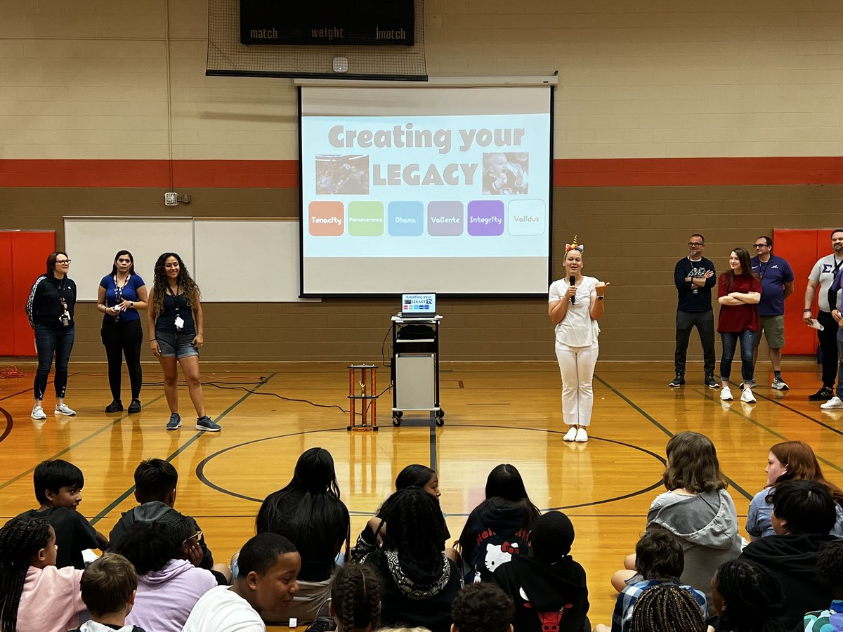 brantcboyer's tweet photo. @DeKalb428CRMS launched our first ever CRMS “Houses” today. What an amazing culture builder to split all students and staff into 6 different houses and build team spirit! Each team created a color, mascot and song! Teams competed and had a lot of fun. #1barb
@CUSD428 #teamwork https://t.co/c64Mrft6VV