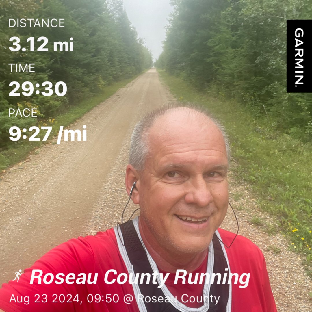 MontyFender10's tweet photo. Got in a 5K this morning in cool, but humid and at the beginning of the run, even foggy conditions. A few more days here in northern MN before returning to the So TX heat. Hope everyone has a great weekend! #beatyesterday #runningafter50 #asicsrunning #runchat #railstotrails #run https://t.co/vCwjldIwId
