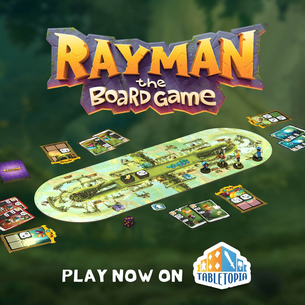 FlyosGames's tweet photo. Invite a friend or two and put your skills to the test! You can now play Rayman The Board Game on Tabletopia! 
https://t.co/cDQHk4MPMx https://t.co/JnZQG980pT