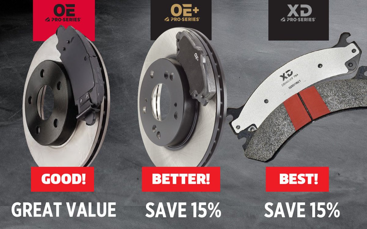 PartsourceC's tweet photo. PRO-SERIES brakes are engineered and tested to meet rigorous industry standards🔥

Deals are valid until September 3⌛️💰
Reserve your vehicle part online today!!

#autolove #dealsonline #deals #auto #Automotive #autoshop #onlinedeals #vehicle #Autoparts #carparts #autoparts https://t.co/MLns3S8SBY