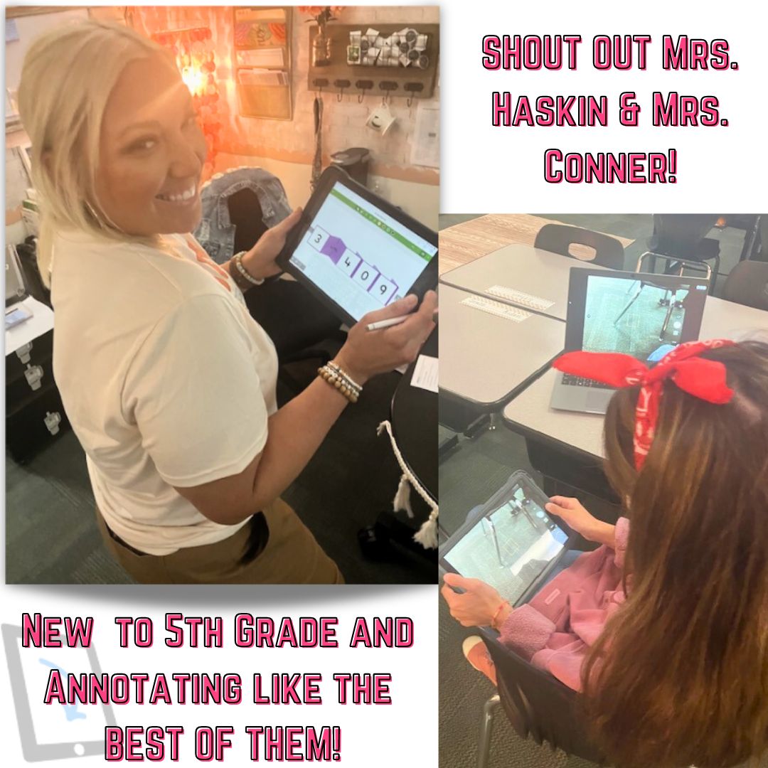 Brit_Horn_IT's tweet image. 🎉SHOUT OUT Mrs. Haskin (New to @NorthwestISD) &amp;amp; Mrs. Conner (New to 5th Grade). They&apos;re navigating @Annotate_Net &amp;amp; ROCKING their iPad like the best of them. 

✨Toggling between Remote Desktop &amp;amp; Screen Mirror is Game Changer! 

Lots of FUN ahead @Hughes_Hawks #NISDIT