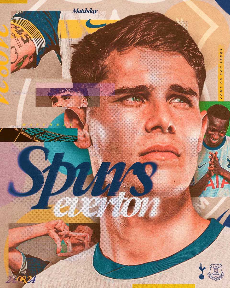 SpursOfficial's tweet photo. MATCHDAY! 🤩 

🆚 Everton
🏟️ @SpursStadium 
🏆 @premierleague 
⏰ 3pm BST
#️⃣ #TOTEVE https://t.co/jbfrow3iev