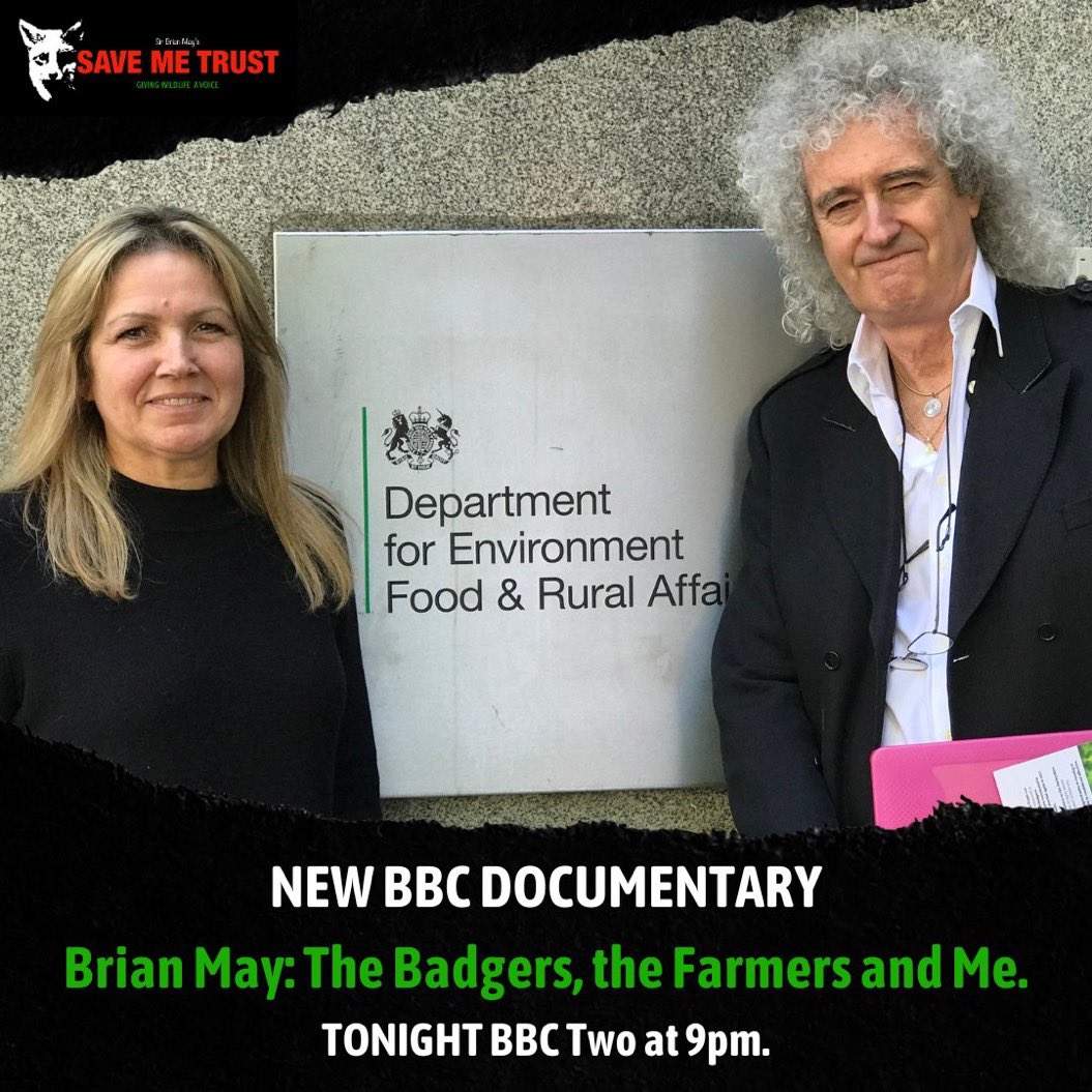 Chris Packham (@chrisgpackham) on Twitter photo A one hour reminder . . .
<a href="/BBCTwo/">BBC Two</a> at 9pm
‘Brian May : The Badgers , the Farmers and Me’
The tragedy of the cull must come to an end now . . . Watch this and then please help us make it happen
<a href="/brianmaycom/">BrianMayCom</a> <a href="/AnneatSaveMe/">Brian May's Save Me Trust</a> <a href="/ProtectTheWild_/">Protect the Wild</a> <a href="/HuntSabs/">Hunt Saboteurs Association</a> <a href="/LeagueACS/">League Against Cruel Sports</a> <a href="/RSPCA_official/">RSPCA (England & Wales)</a> A one hour reminder . . .
<a href="/BBCTwo/">BBC Two</a> at 9pm
‘Brian May : The Badgers , the Farmers and Me’
The tragedy of the cull must come to an end now . . . Watch this and then please help us make it happen
<a href="/brianmaycom/">BrianMayCom</a> <a href="/AnneatSaveMe/">Brian May's Save Me Trust</a> <a href="/ProtectTheWild_/">Protect the Wild</a> <a href="/HuntSabs/">Hunt Saboteurs Association</a> <a href="/LeagueACS/">League Against Cruel Sports</a> <a href="/RSPCA_official/">RSPCA (England & Wales)</a>