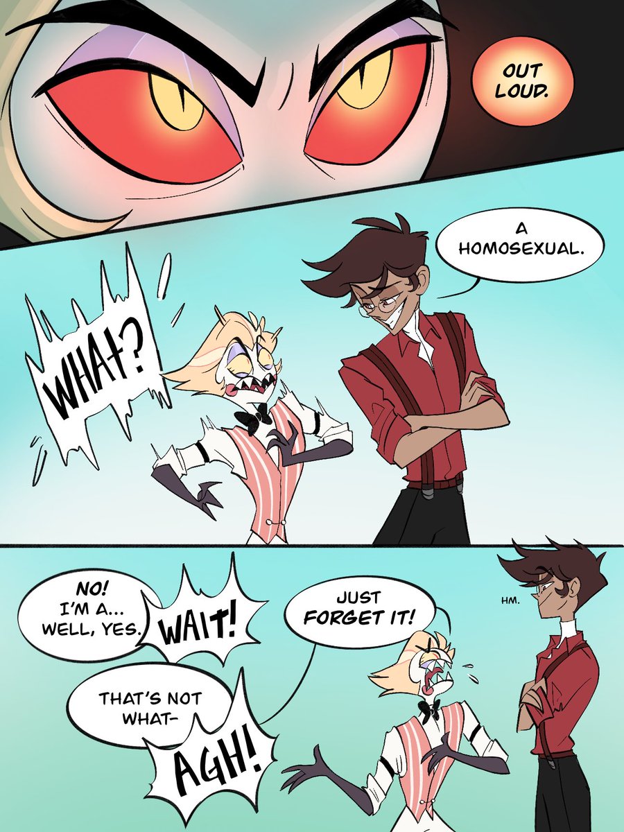 “Say it. Out loud.” But I really wish you wouldn’t!

Did I make a Twilight #radioapple comic? Absolutely. Should I have? Debatable. #hazbinhotel #hazbinhotelalastor #hazbinhotellucifer