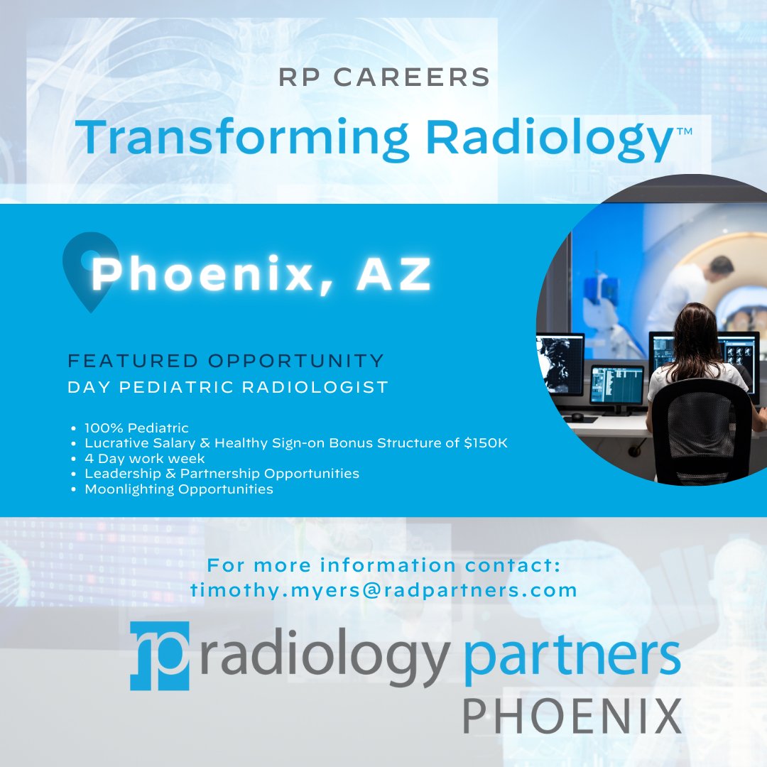 TimMyRecruiter's tweet photo. $150K sign-on bonus for a Pediatric Radiologist with a competitive compensation package. Contact me!
#RADS #Radiologist #Arizona #Scottsdale #Phoenix #Medicaljobs #Doctorjobs #Physician #Radiology #RadiologyJobs #RadiologyNews #RadiologyOpenings #RadiologyLife #RadiologyStudent https://t.co/1AiUv0cqNv