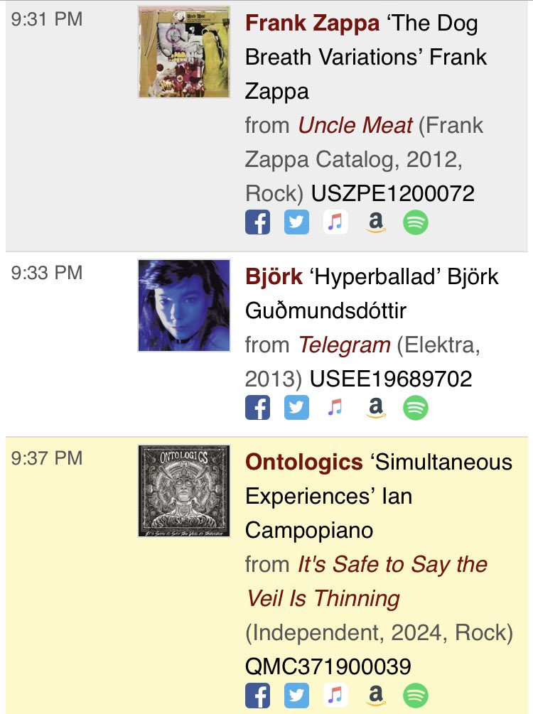 Ontologics's tweet image. Zoninggggg. What a nice playlist featuring Frank Zappa, Bjork, and Ontologics 🙌🦉! Thank you 90.1 FM KTUH! #YellStuff #LPIV