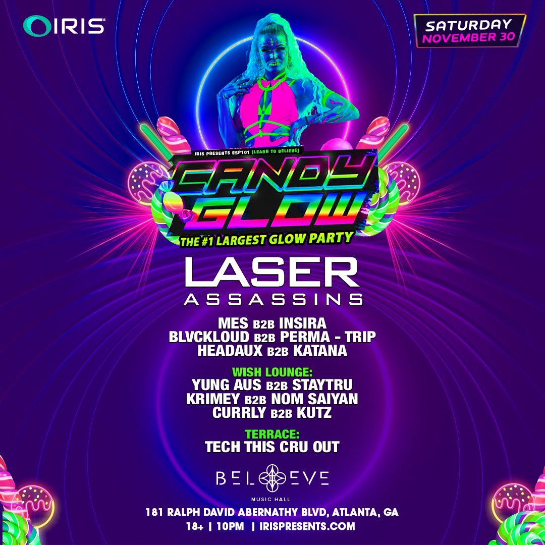 irispresents's tweet photo. 🤩DOUBLE SHOW ANNOUNCEMENT 🤩

Get ready for two incredible nights at Believe Music Hall! First, indulge in a sweet treat on November 30th at Candy Glow! 🍭 https://t.co/qDEtvfNzZB