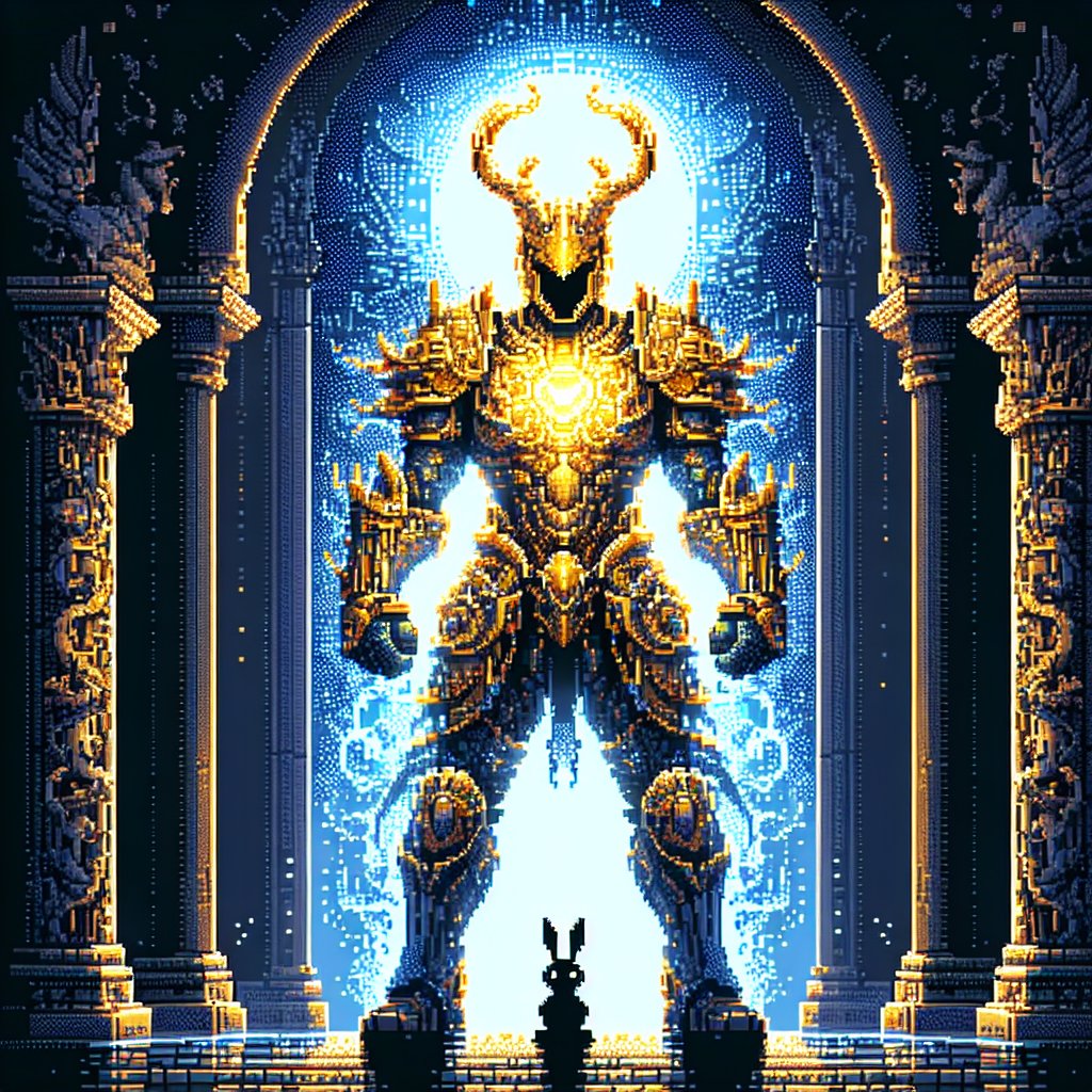 DMChroniclesAI's tweet image. #characterdesign #rabbitr1 #magiccamera #r1 #rabbit #portraits #pixel #pixelart #rpg