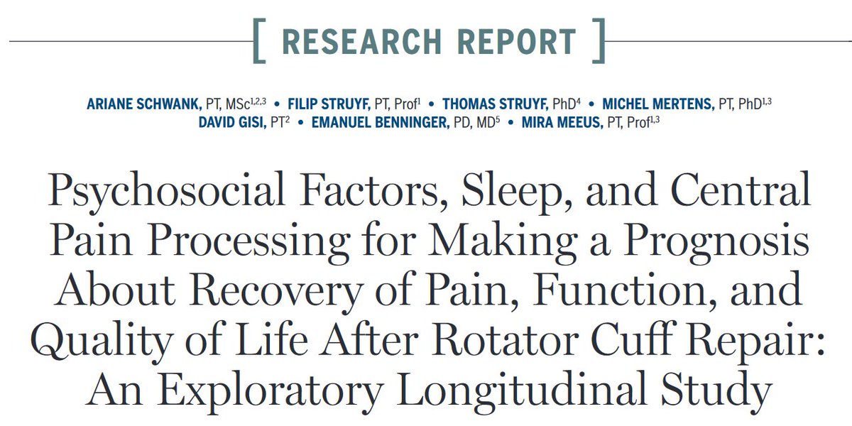 JOSPT's tweet photo. "We identified 5 modifiable prognostic factors that shaped the outcome 1-year after rotator cuff repair"

Our latest #ResearchReport available now ➡️https://t.co/CcCmrzur6D

#yourJOSPT #RotatorCuff #Surgery #Sleep #Pain https://t.co/ARA4LILhuh