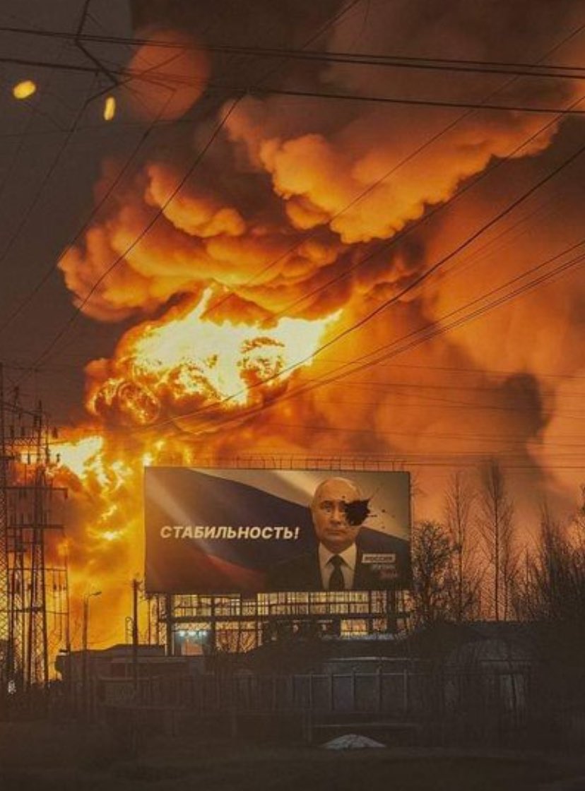 The whole of Russia in one photo. The billboard says “Stability”.
