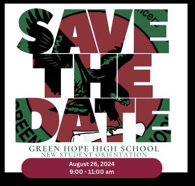Green_Hope_High's tweet photo. We look forward to seeing our new Falcons on Monday! https://t.co/dr30OW7IAM