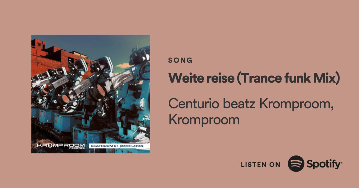 Kromproom's tweet image. Weite reise - Trance funk Mix by #kromproom promocards.byspotify.com/api/share/e2e5…